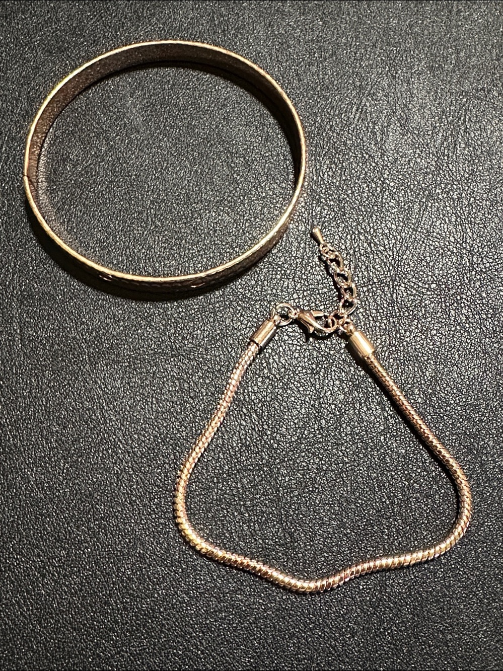 143.  Two Rose Gold Bracelets